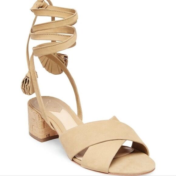 NWT B Brian Atwood | Astor Tie Up Leather Mules in Camel - Picture 1 of 7